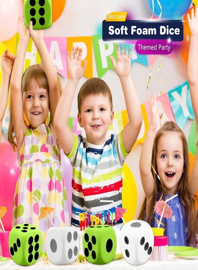 Cotiny 2 Pieces 6 Inches Large Foam Dice Set Giant Foam Dice Soft Dot Dice Toy for Family Educational Toys Parent Child Board Games Nights Casino Themed Party Decoration (Color Set 5) - Image 5
